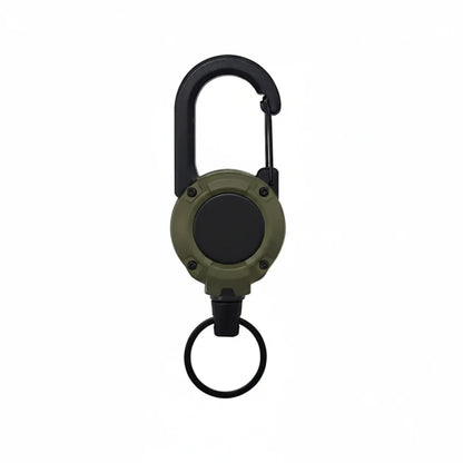 Heavy-Duty Retractable Carabiner Keychain – 65cm Steel Lanyard, 100K Pull Cycles