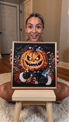 🖤 Premium 3D Pearl Dark Gothic Diamond Painting Art Kit | Luxury Flocked Canvas with Scratch-Resistant Non-Fading Pearl Beads DIY Dark Academia Decor 💀🕯️✨