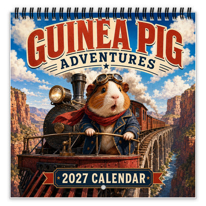 🥰2027 Cute Guinea Pig Adventures Wall Calendar