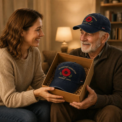 The Greatest Generation 1945 Memorial Poppy Cap – Remember & Honour