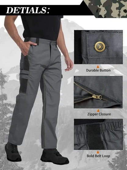 Men's Solid Color Tactical Work Pants