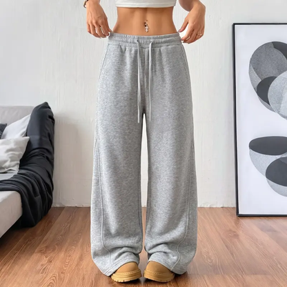 TYII™ Women’s Cotton Blend Wide-Leg Sweatpants – Relaxed Drawstring Lounge Pants with Pockets