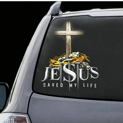 Christian Cross Car Decal – Waterproof Vinyl Faith Sticker