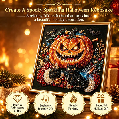 🖤 Premium 3D Pearl Dark Gothic Diamond Painting Art Kit | Luxury Flocked Canvas with Scratch-Resistant Non-Fading Pearl Beads DIY Dark Academia Decor 💀🕯️✨