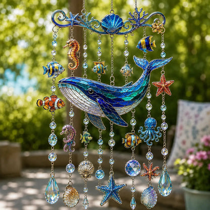 🐋Ocean-Inspired Acrylic Crystal Wind Chime– Bring the Ocean Glow to Your Garden