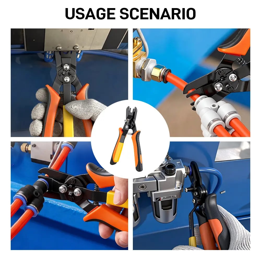 Heavy Duty Push-to-Connect Air Hose Connector Remover Pliers - 1-Hand Tool
