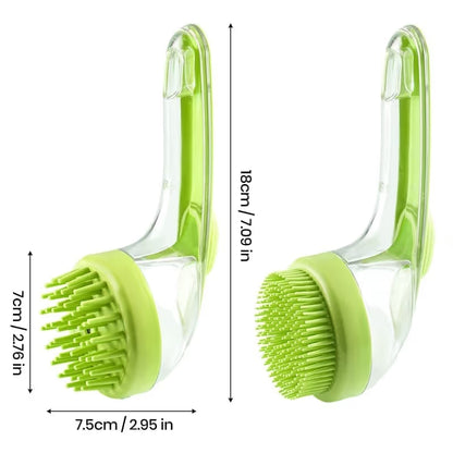 Silicone Pet Bath Brush with Shampoo Dispenser Set