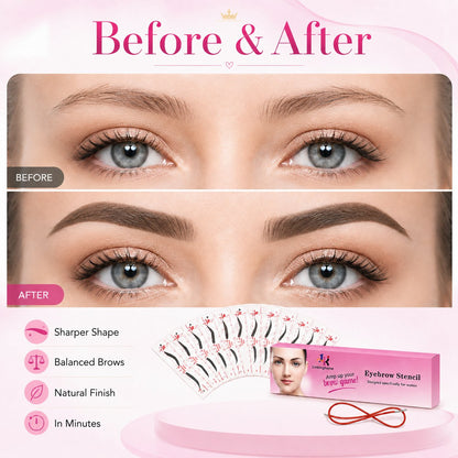 Eyebrow Stencil, 24 Eyebrow Shaper Kit, Reusable Eyebrow Template With Strap, 3 Minutes Makeup