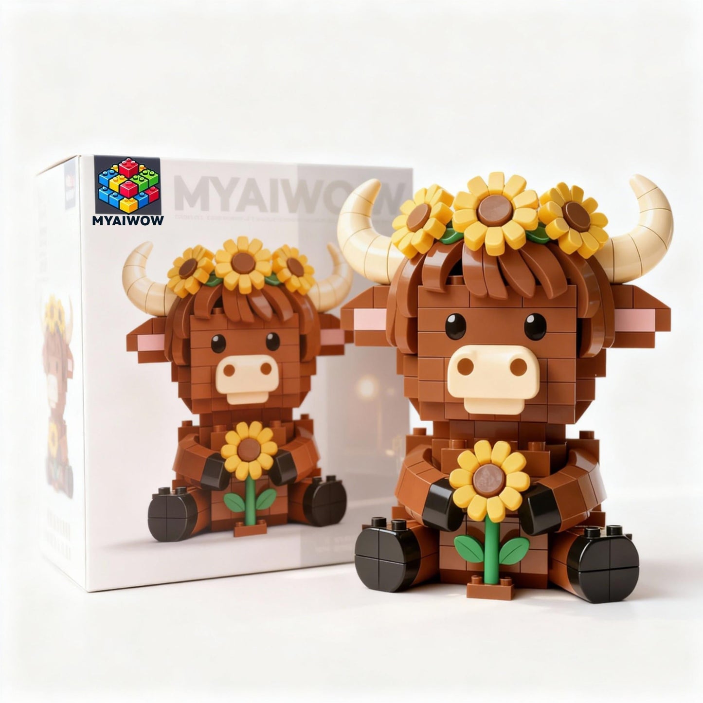 Sunflower Highland Cow Brick Set🌻🐂
