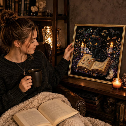 🖤 Premium 3D Pearl Dark Gothic Diamond Painting Art Kit | Luxury Flocked Canvas with Scratch-Resistant Non-Fading Pearl Beads DIY Dark Academia Decor 💀🕯️✨