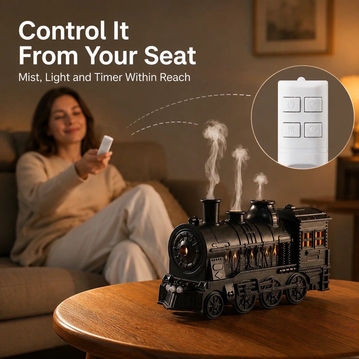 🚂♨️ Vintage Steam Train Aroma Oil Diffuser & Humidifier