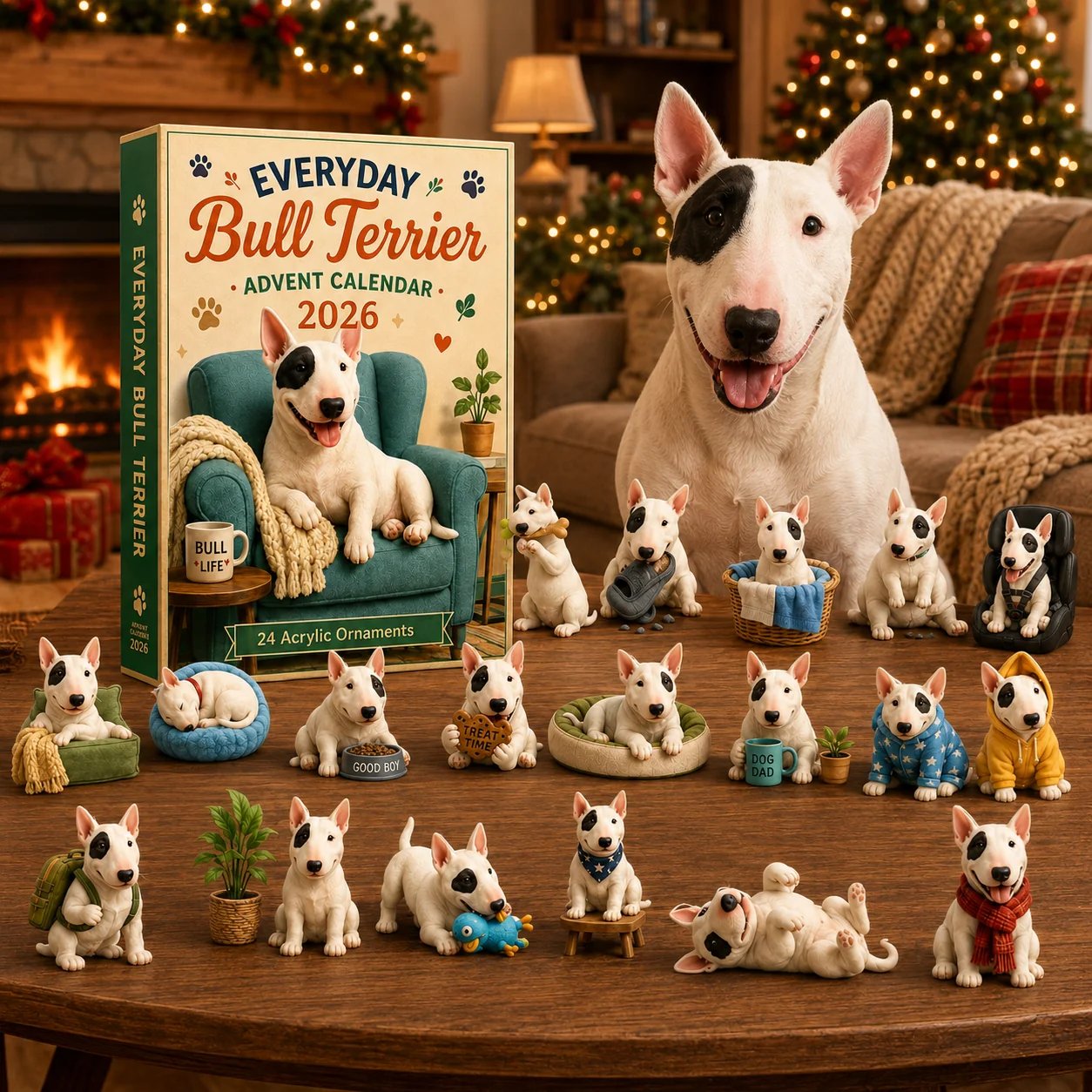 ✨Everyday Bull Terrier Advent Calendar 2026 - 24-Day Festive Countdown