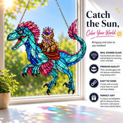 🐉🐱 Princess Donut & Mongo Stained Glass Suncatcher | Dungeon Crawler Carl Window Hanging ✨