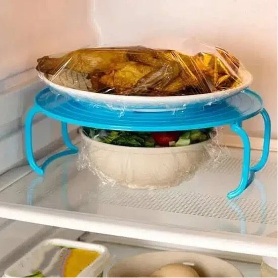 Foldable Microwave Tray Rack – Double Layer, Cool-Touch Handles, BPA-Free & Space-Saving