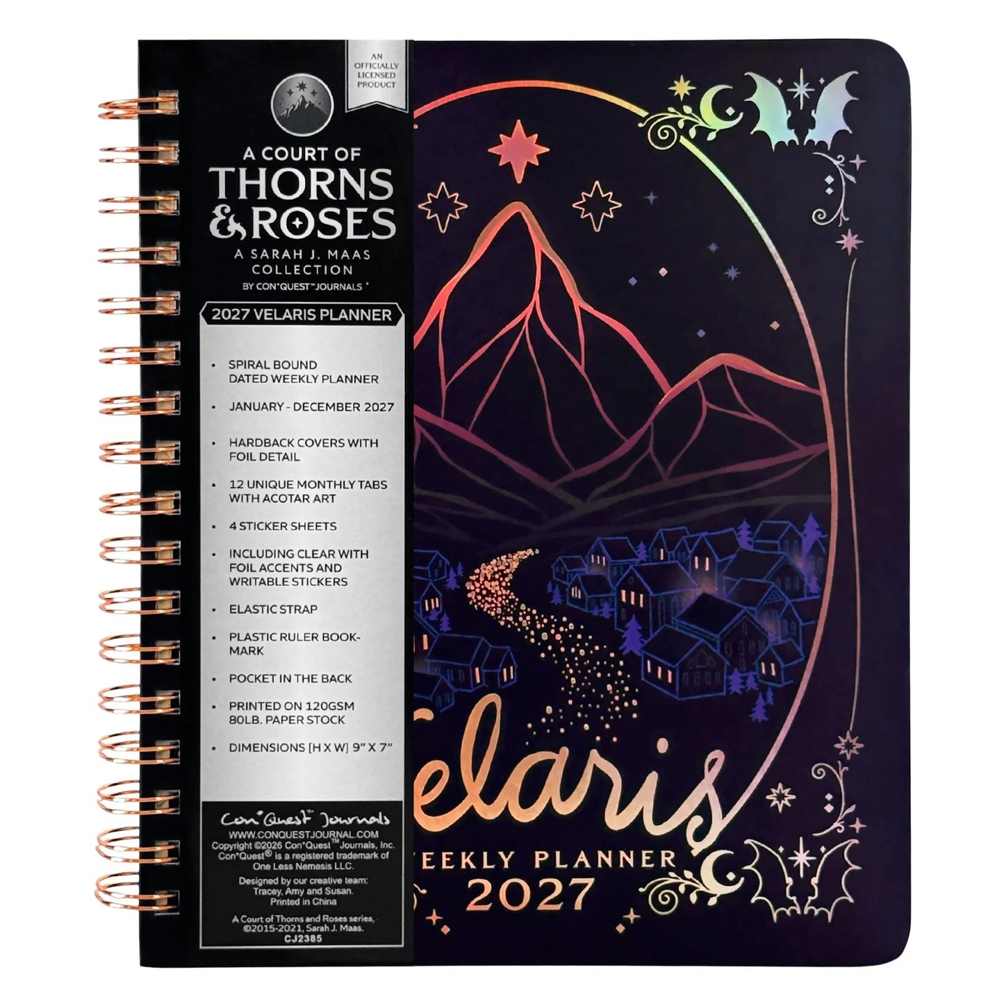 🌙 A Court of Thorns and Roses: Velaris 2027 Weekly Planner ✨ Fantasy Organizer