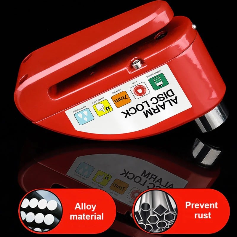 🏍️🔒 Motorcycle/Bicycle Disc Brake Lock with Alarm | Instant Security, Effective Deterrent 🚨