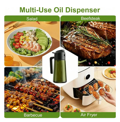 2-in-1 Glass Oil Sprayer & Dispenser – Leak-Proof Kitchen Bottle