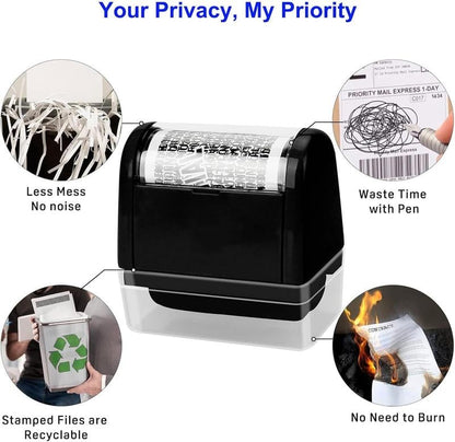 Privacy Protection Security Roller Stamp — Address & Billing Info Blocker, Home & Office Mailing Essentials 100m Long-Lasting Roll