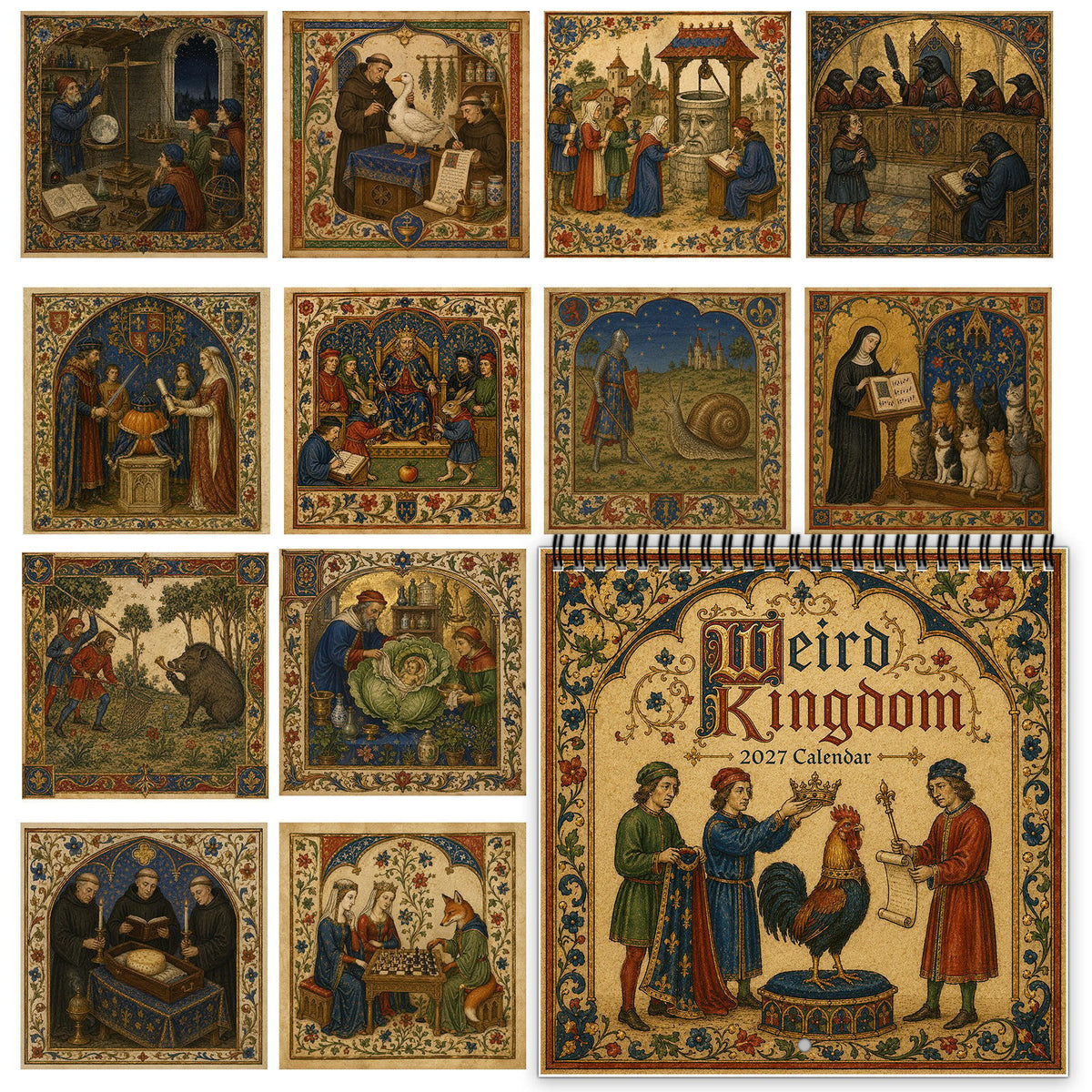 👑Weird Kingdom 2027 Wall Calendar – 12 Months of Curious Portraits & Whimsical Moments