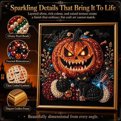 🖤 Premium 3D Pearl Dark Gothic Diamond Painting Art Kit | Luxury Flocked Canvas with Scratch-Resistant Non-Fading Pearl Beads DIY Dark Academia Decor 💀🕯️✨
