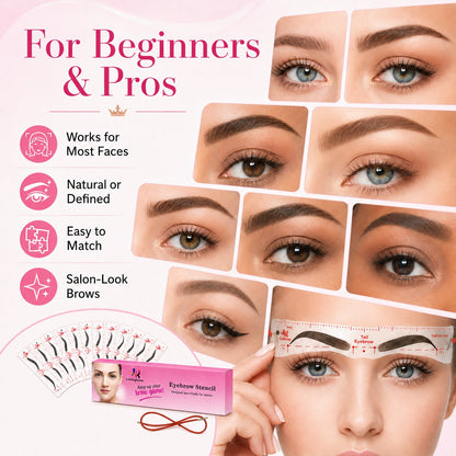 Eyebrow Stencil, 24 Eyebrow Shaper Kit, Reusable Eyebrow Template With Strap, 3 Minutes Makeup