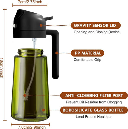 2-in-1 Glass Oil Sprayer & Dispenser – Leak-Proof Kitchen Bottle