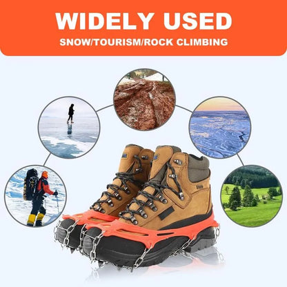 TYII™ 8-Spike Ice Cleats for Shoes – Non-Slip Snow Grips with Stainless Steel Chains for Winter Walking & Hiking