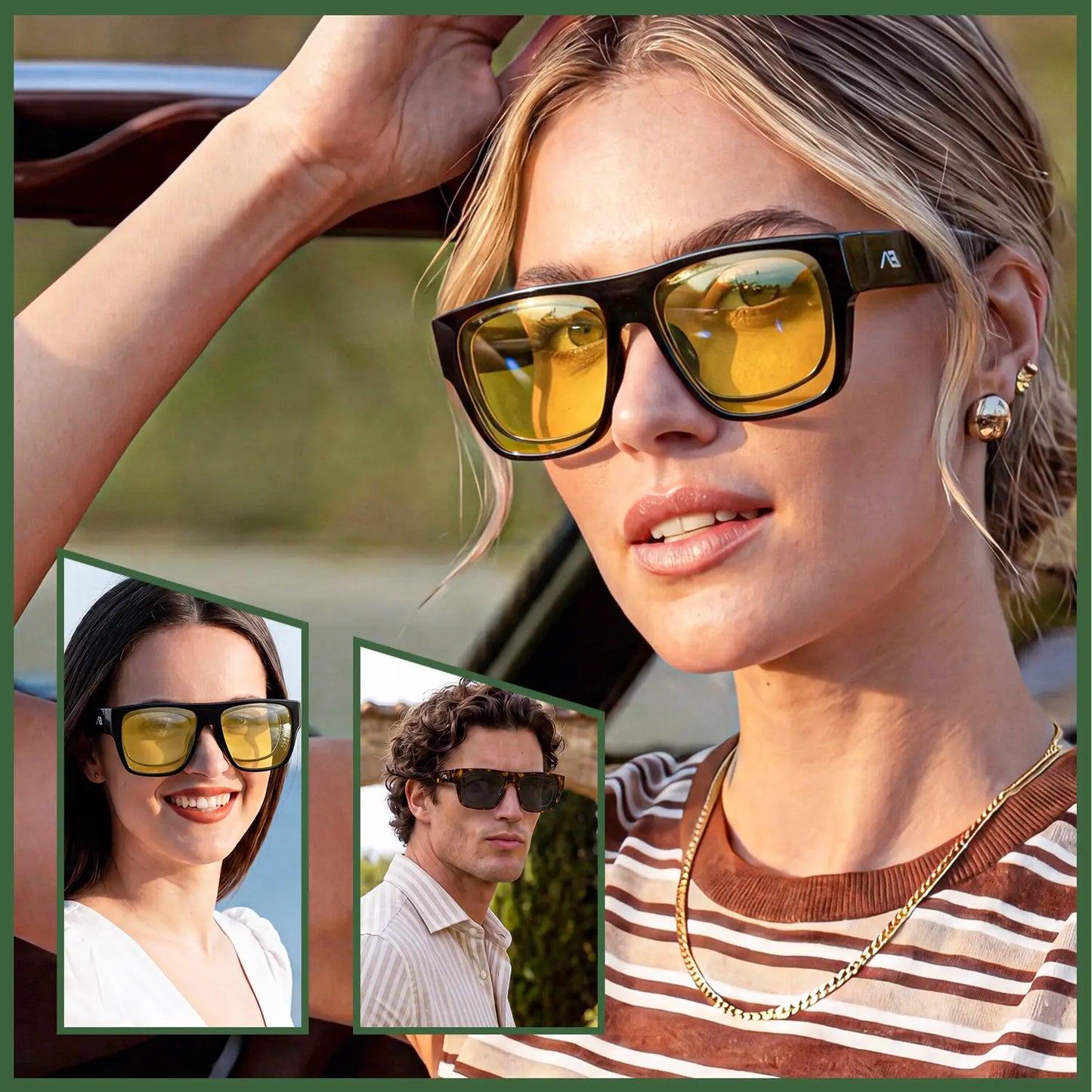 TyiiPlus Fit Over Sunglasses, Polarized Oversized Square Shades with UV400 Protection