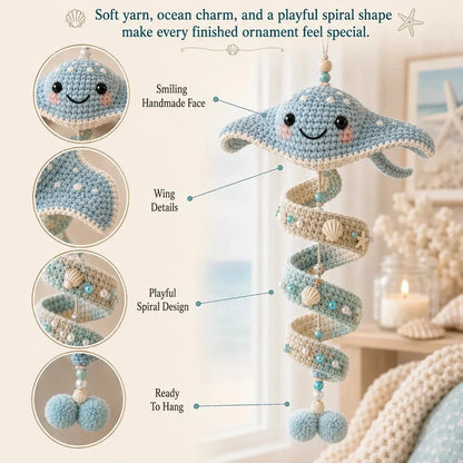 🌊 Marine Animal Themed Spiral Crochet Hanging Kit for Beginners | Complete Kit with All Tools & Step‑by‑Step Guide Included 💕