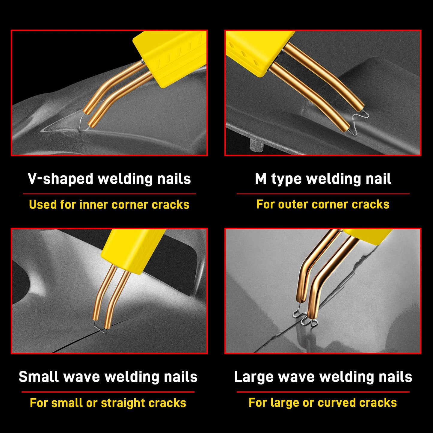 ⚒️2 in 1 Plastic Welding Kit (200PCS 4 Types Portable Automotive Hot Welding Staplers)