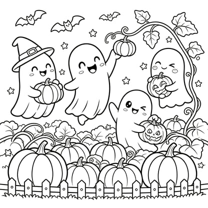 👻🎨Spooky & Cute Bold and Easy Coloring Book – A Whimsical Halloween Adventure(✨Hardcover)