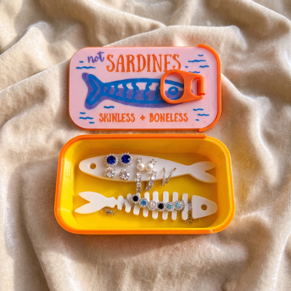 Sardine Tin Travel Jewelry Case