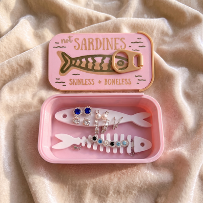 Sardine Tin Travel Jewelry Case
