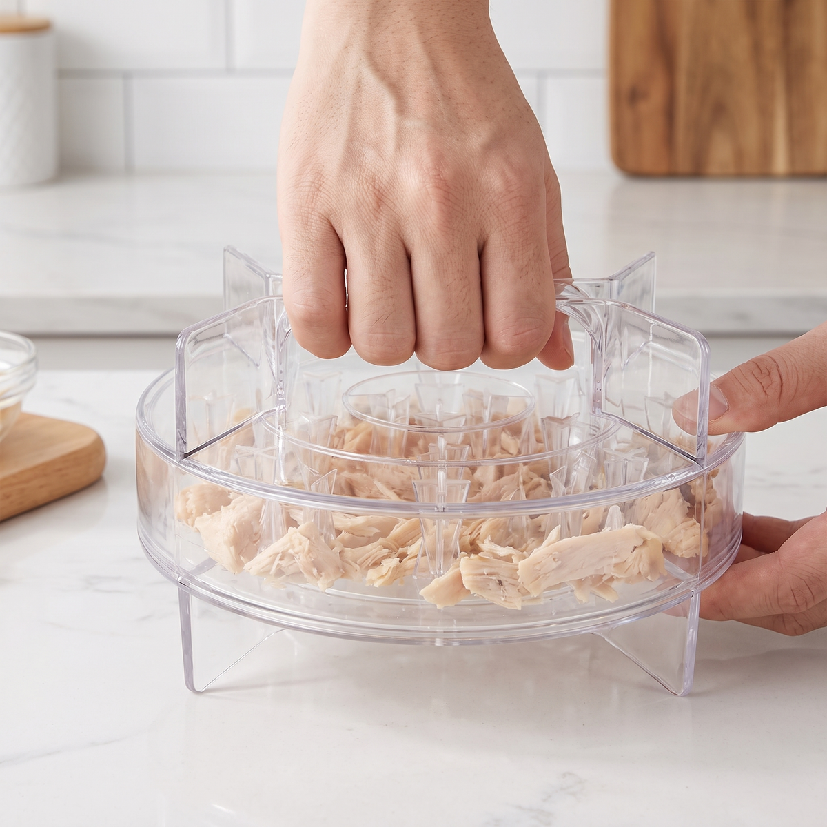 Transparent Meat Shredder – Easy Twist Tool for Chicken, Pork & Beef