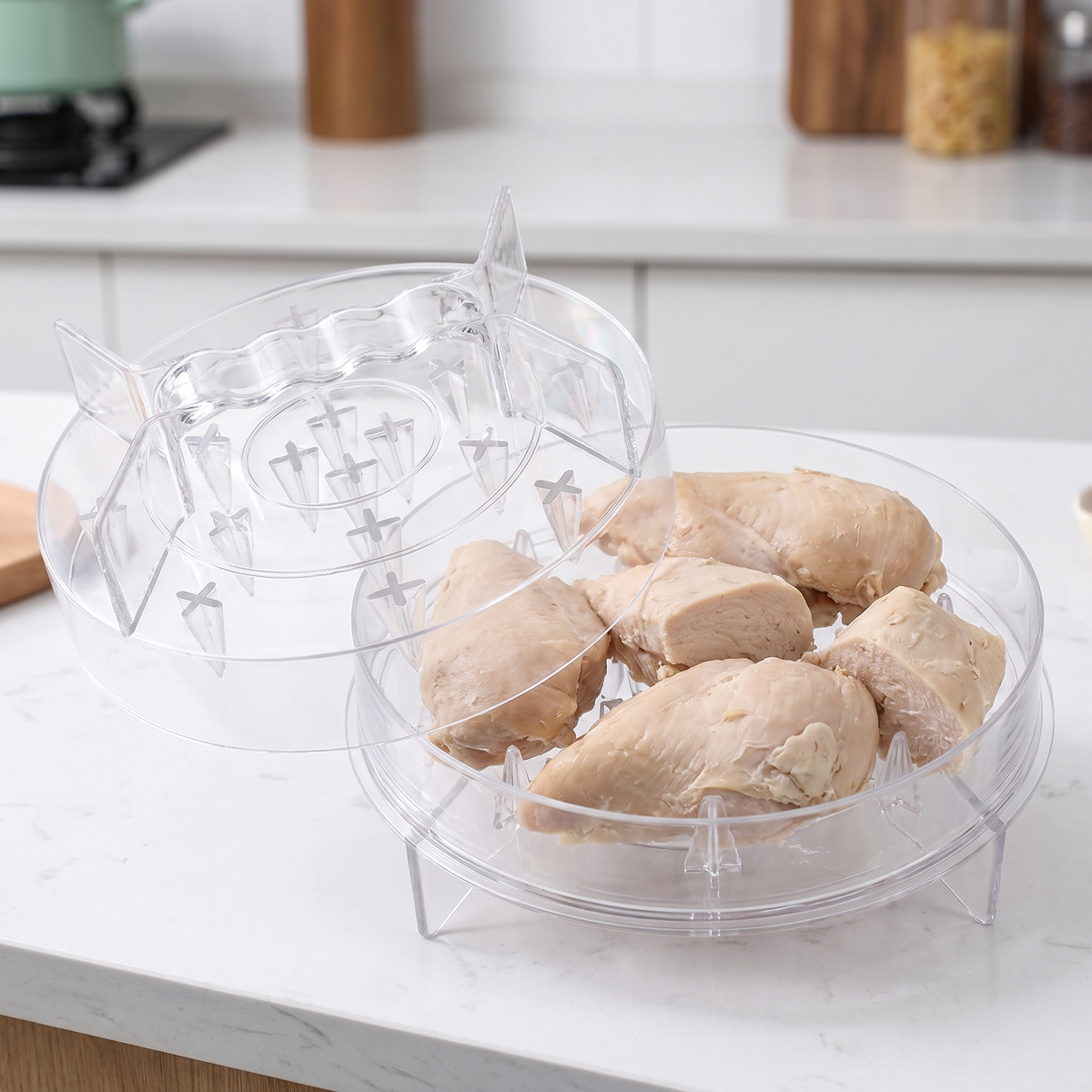 Transparent Meat Shredder – Easy Twist Tool for Chicken, Pork & Beef
