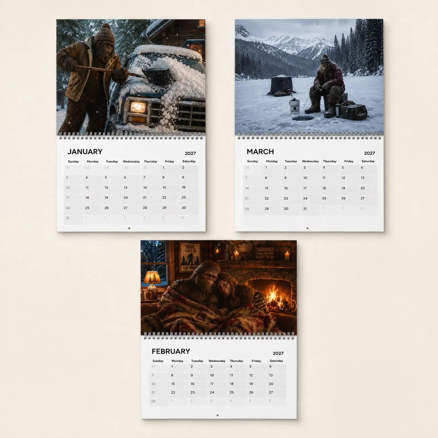 🦶 Bigfoot 2027 Calendar - Funny Sasquatch Wall Calendar