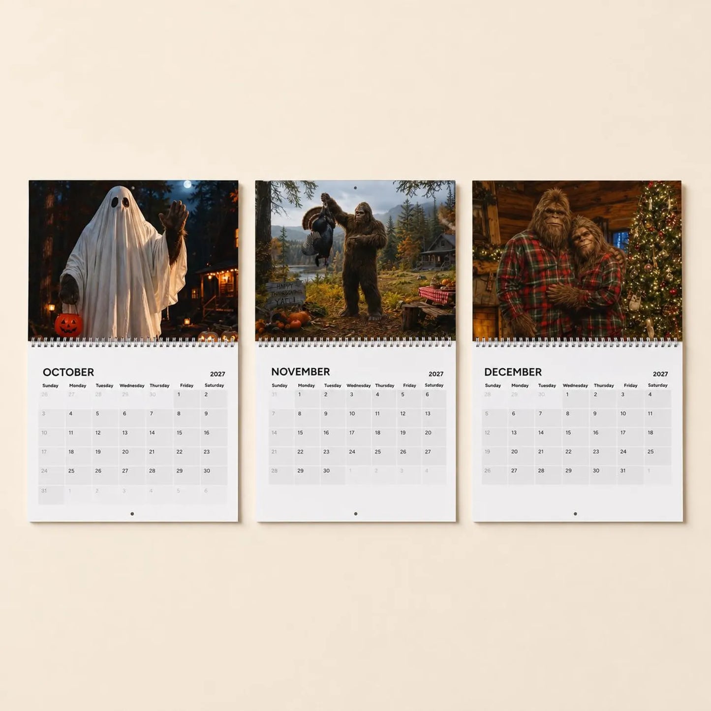 🦶 Bigfoot 2027 Calendar - Funny Sasquatch Wall Calendar