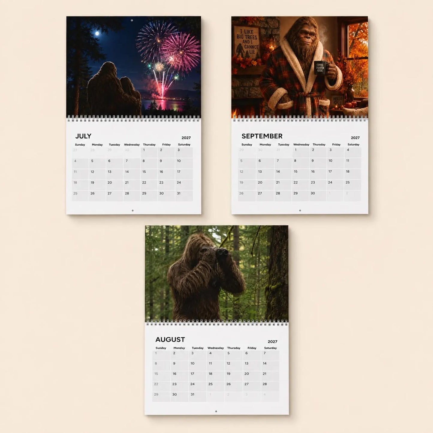 🦶 Bigfoot 2027 Calendar - Funny Sasquatch Wall Calendar