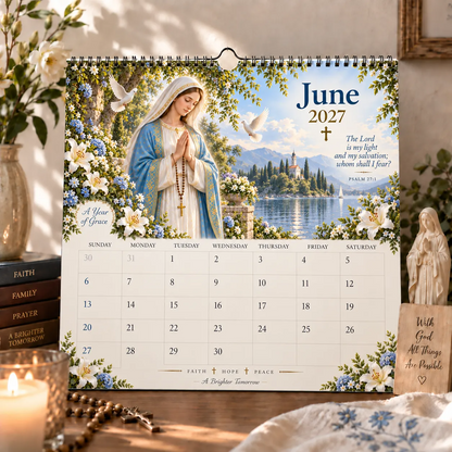 2027 Blessed Mother Wall Calendar – A Year of Grace, Hope & Prayer | Virgin Mary Christian Faith Calendar