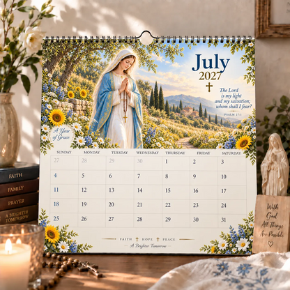 2027 Blessed Mother Wall Calendar – A Year of Grace, Hope & Prayer | Virgin Mary Christian Faith Calendar