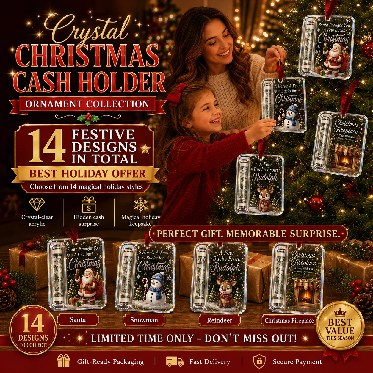 🎄 Christmas Cash Gift Ornament – Turn Cash Into A Christmas Surprise