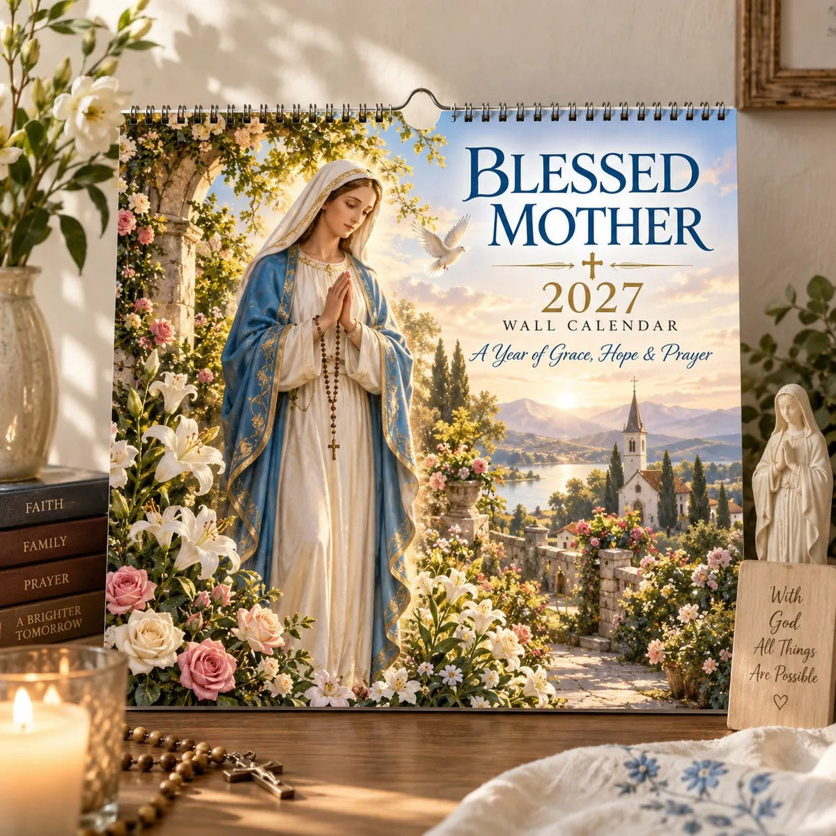 2027 Blessed Mother Wall Calendar – A Year of Grace, Hope & Prayer | Virgin Mary Christian Faith Calendar
