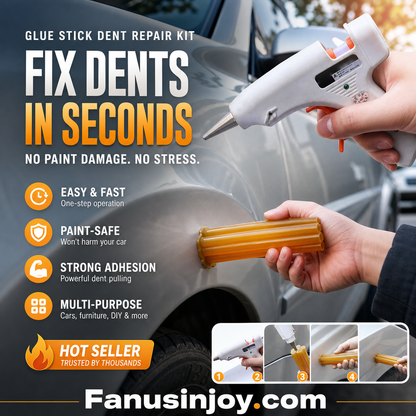 Paintless Dent Repair Glue Stick – Melt, stick, pull – dents disappear. Safe on paint, works on glass & DIY projects