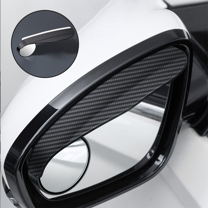 Car Rearview Mirror Rain Visor with 360° Adjustable Blind Spot Round Mirror