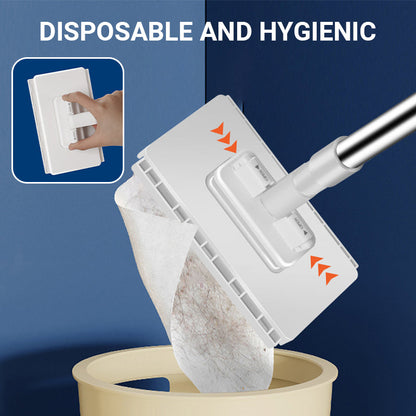 🔥This Week's Special Price:£12.99!! ‼️🧹Disposable Dust Mop with 4 Reusable Cloths✨Lightweight Floor Dusting Mop For Hardwood Tile Floors