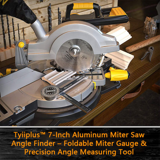 Tyiiplus™ 7-Inch Aluminum Miter Saw Angle Finder – Foldable Miter Gauge & Precision Angle Measuring Tool