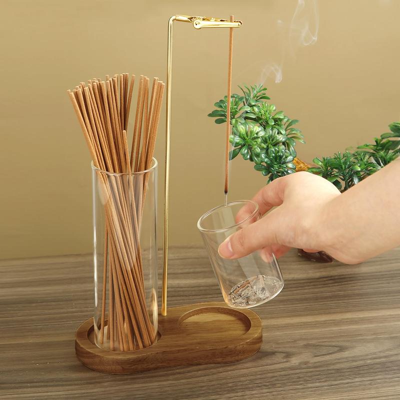 TYIIPLUS™ 2 in 1 Incense & Candle Holder Natural Wood Base Aromatherapy Diffuser