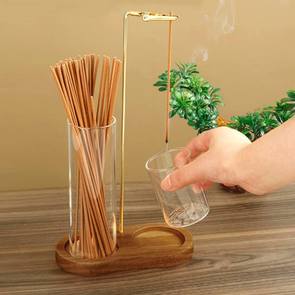 TYIIPLUS™ 2 in 1 Incense & Candle Holder Natural Wood Base Aromatherapy Diffuser