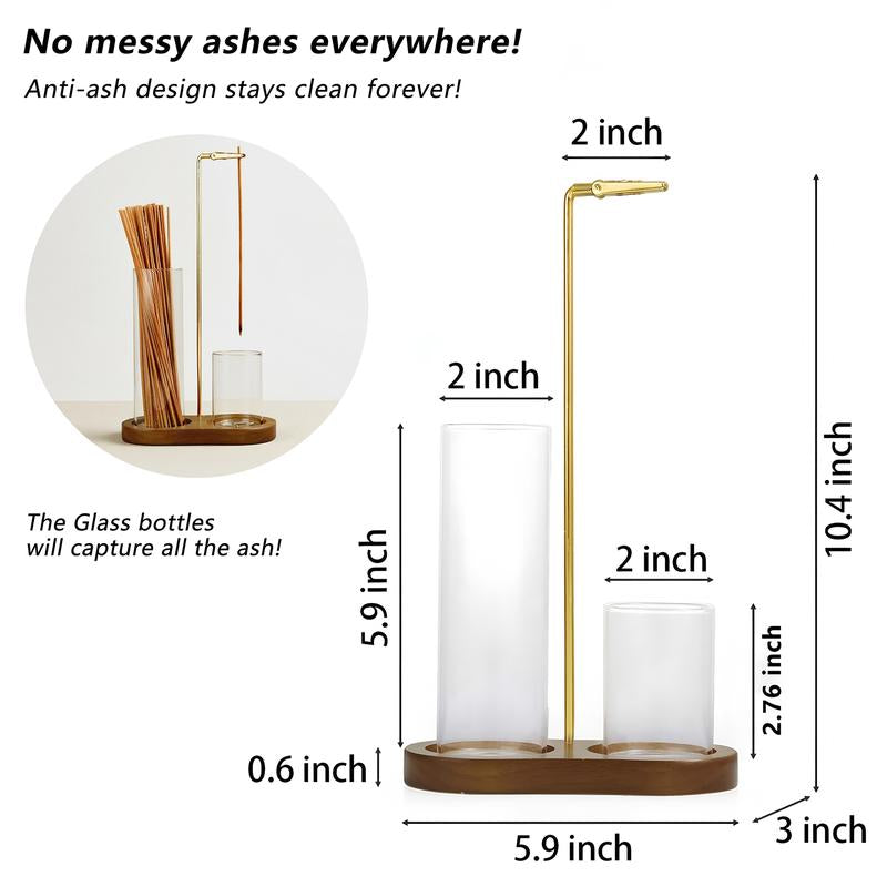 TYIIPLUS™ 2 in 1 Incense & Candle Holder Natural Wood Base Aromatherapy Diffuser