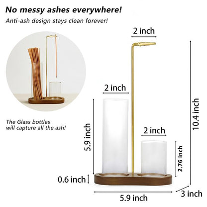 TYIIPLUS™ 2 in 1 Incense & Candle Holder Natural Wood Base Aromatherapy Diffuser